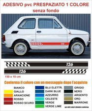 Strisce adesive Fiat 126 Abarth epoca laterali fiancate tuning stickers decals