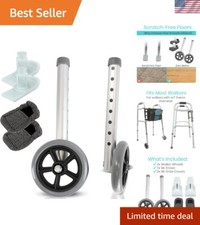 Comprehensive 6PCS Replacement Walker Wheels  Glides for Enhanced Stability