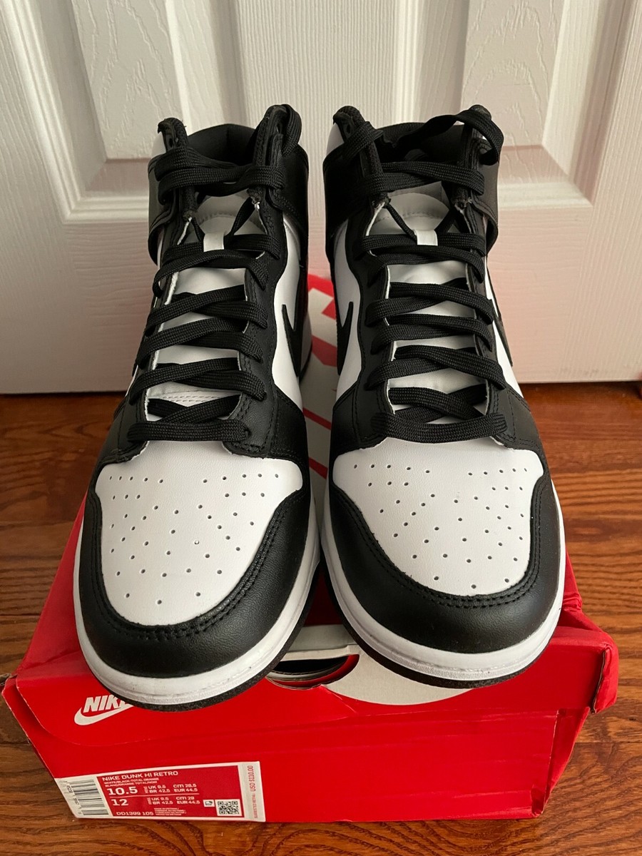 Nike Dunk High Black White Size 10.5 DD1399-105 Panda Red