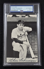 CHARLES GEHRINGER Signed Real Photo Postcard-HOF-DETROIT-TIGERS-PSA
