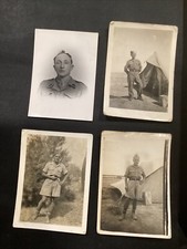 Military Four Photo Lot, Tent In Background