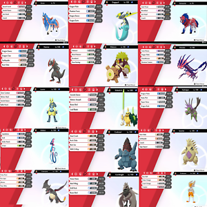 Details About Pokemon Sword Shield All 400 Square Shiny Pokemon 6iv Battle Ready