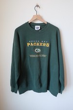 VINTAGE Lee Sport Nutmeg Green Bay Packers USA MADE Green 2XL Sweatshirt 90s Y2K