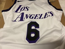 NWT MENS NIKE LEBRON JAMES DRIFIT DO9597 001 LA LAKERS CITY SWINGMAN JERSEY SZ L