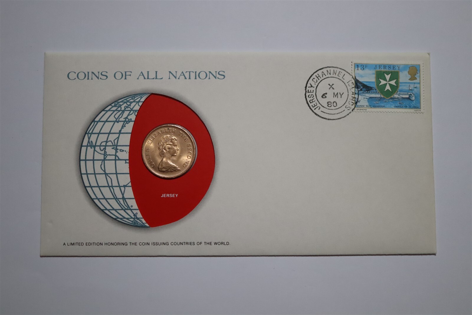 1980 Jersey 2 Pence Coin Cover B53 #327 Collectible 🧭