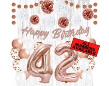 Rose Gold 42nd Birthday Decorations for Girls - 40" Number Balloons  More