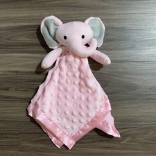 Pro Goleem ELEPHANT Pink Lovey Baby Security Blanket 16 Satin Back Trim Plush