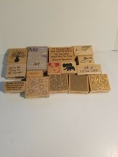 Lot of 15 Print Rubber Stamps Hero Arts Hampton Lockhart..