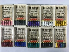 6 Pcs File Dentsply Dental Endo 31mm Stainless Steel K-file All Sizes