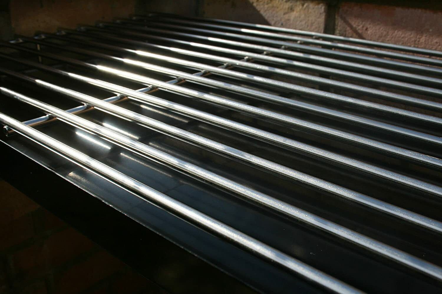 BBQ Grill Tray Set DIY Charcoal Ash Tray Chrome Rack Handles Garden