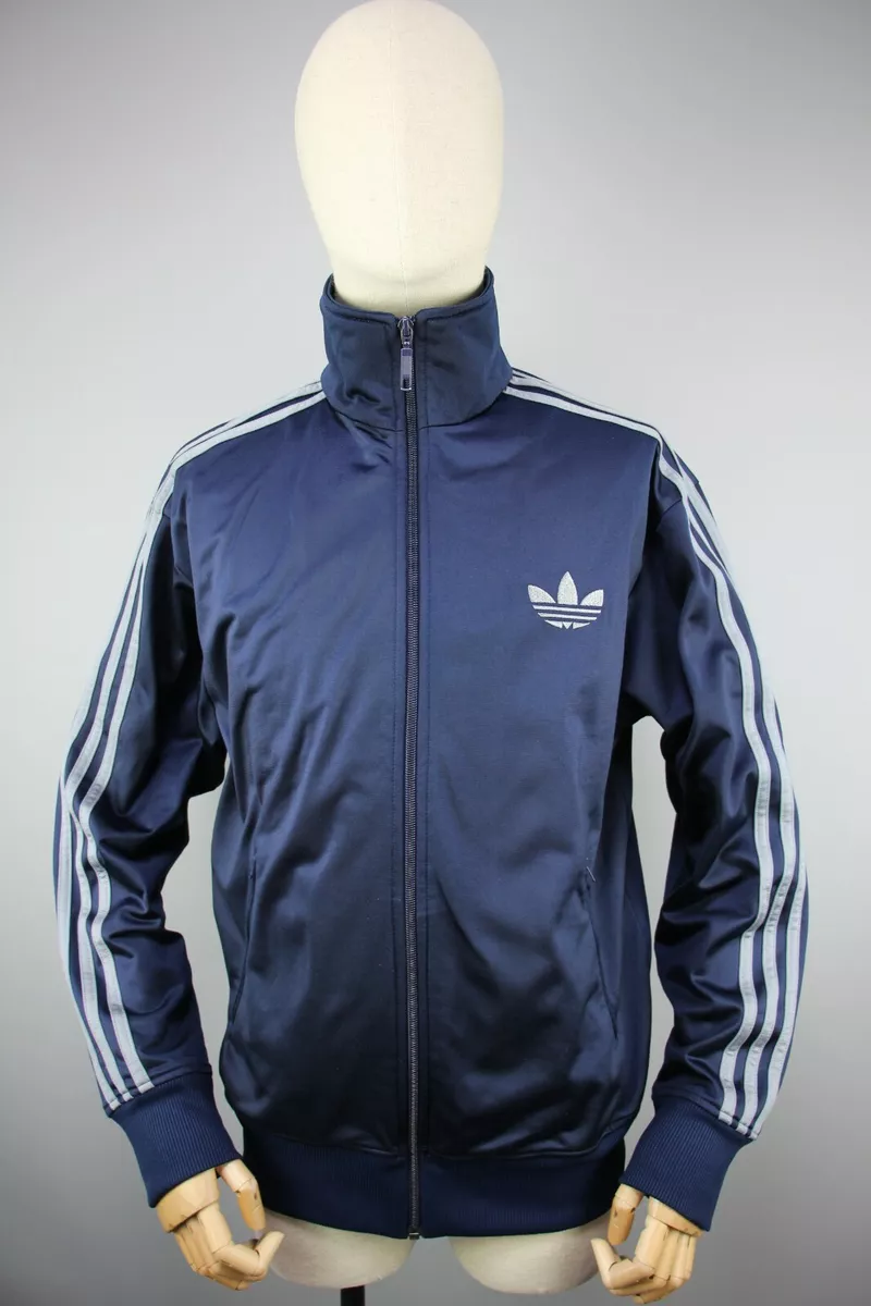 Adidas Originals style 90's Vintage Mens Tracksuit Top Navy Jacket Size M