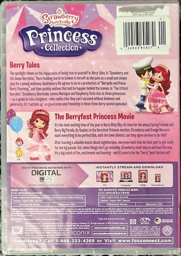 STRAWBERRY SHORTCAKE PRINCESS COLLECTION DVD 2015 FACTORY SEALED - Picture 2 of 2