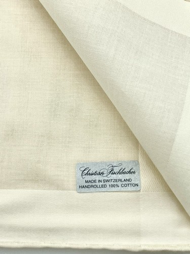 Genuine Tan Rolex Handrolled Cotton Handkerchief by Christian Fischbacher NWT - Picture 4 of 4
