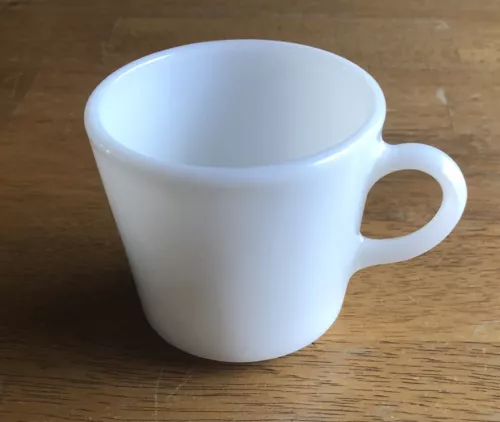 VTG Pyrex Tableware by Corning 3” Coffee Tea Mug Cup #718 Solid All White Opal