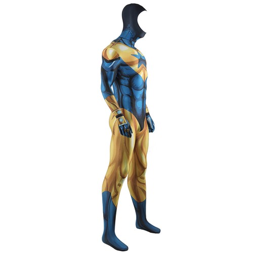 Booster Gold Jumpsuit Cosplay Superhero Bodysuit Costume Adult Kids Halloween - Picture 13 of 17