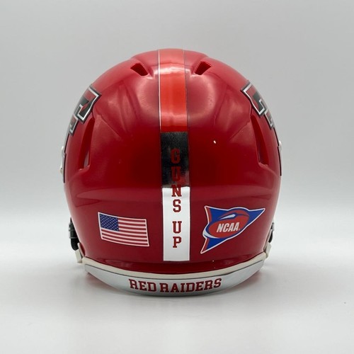 Texas Tech Red Raiders CUSTOM Red - Chrome Decals Mini Football Helmet - Picture 3 of 3