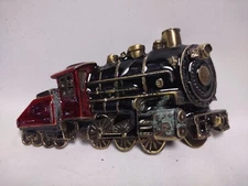 Vintage 1980 The Great American Chicago Buckle Co. Brass Train Belt Buckle