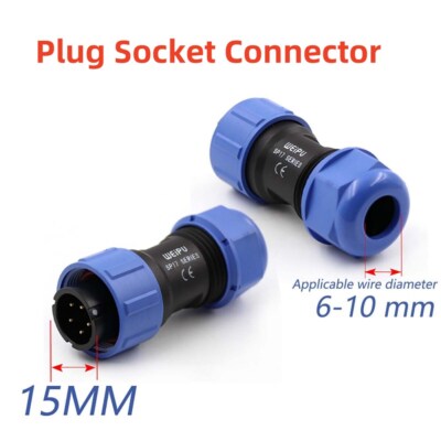 IP68 Waterproof Inline Cable Coupler Plug Socket Connector SP17 2 - 10 Pin