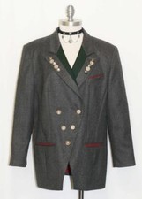 Gray ~ Boiled Wool German Women Sport Riding Jumping Tuxedo Dress Jacket 42 12 M