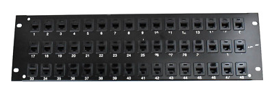TNT 48-Port Feed Jack Panel Plate CAT5E 015-048-RJ45 19 x 5-1/4'' Rack 