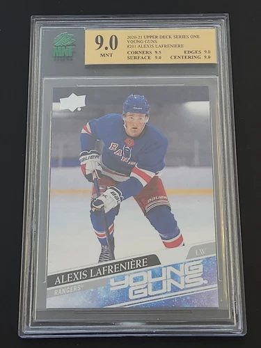2020 UPPER DECK #201 ALEXIS LAFRENIERE YOUNG GUNS ROOKIE RC MNT 9 MINT RANGERS