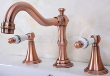 Red Copper Brass Widespread Bathroom Basin Faucet Vessel Sink Mixer Tap zrg071
