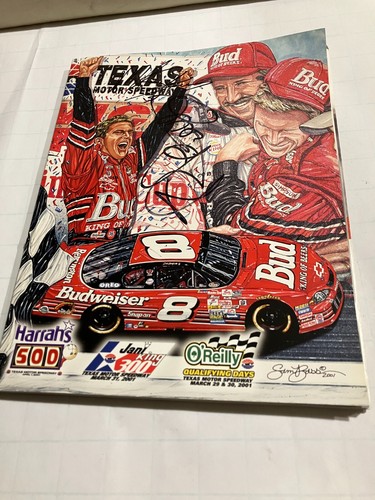 2001 NASCAR TEXAS MOTOR SPEEDWAY GEWINNER DALE GAINHARDT, JR, SIGNIERT, AUTO MAGAZIN