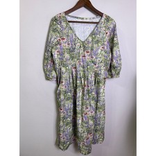 Vintage Cottagecore Handmade Wildflower Prairie Dress Pockets Floral Midi (1XL?)