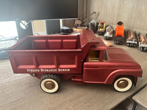 Vintage 1960's Pressed Steel Structo Red Hydraulic Dump Truck