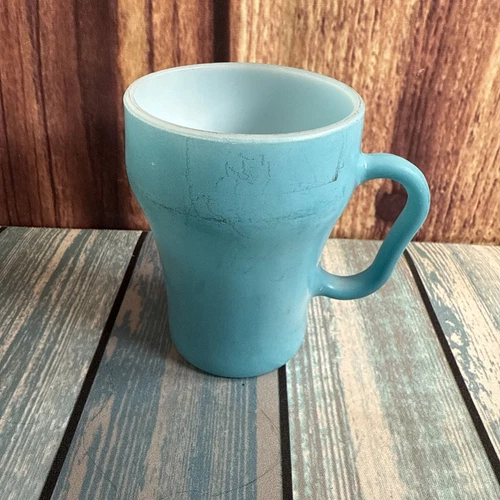 Vintage Fire King Anchor Hocking Blue Soda Fountain 8 oz 4" Mug