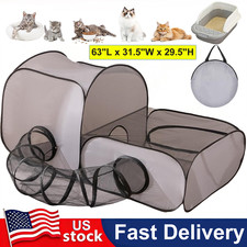 3-in-1 Cat Playpen with Tunnel Portable Pet Playpen Cat Enclosures Outdoo Indoor