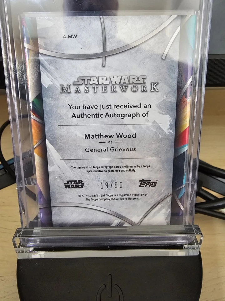 Topps Star Wars Masterwork 2024 Matthew Wood As General Grievous Auto /50 - Image 2 of 2