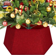 Christmas Tree Skirt 26’’ Christmas Tree Skirts Collar Stand, Foldable Christmas