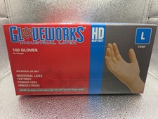 Industrial Disposable Latex Gloves Powder Free Heavy Duty 100 Count Work Safe US