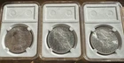 Morgan Silver Dollars lot of 3 coins 1883-O, 1885-O, 1886 Blast White High Grade