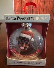 dog Rottweiler Ornament Santa Paws Bauble History Heraldry Christmas