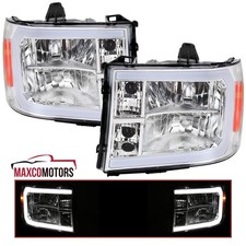 Clear Headlights Fits 2007-2013 Gmc Sierra 1500 2500hd Denali Led Tube Headlamps Clear Headlights Fits 2007-2013 Gmc Sierra 1500 2500hd Denali Led Tube Headlamps