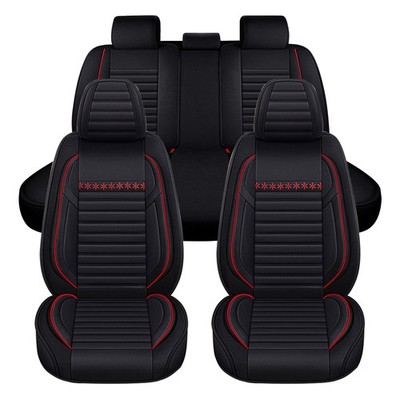 Schwarz Leinen Luxus Autositzbezüge Kissen Auto für lincoln 5-seats