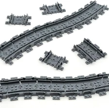 24Pcs Flexible Train Track Building Block Toy Compatible with Major Brand City T