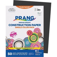 Black Construction Paper 9 x 12 Inches 50 Sheets Pack for Arts and Crafts School