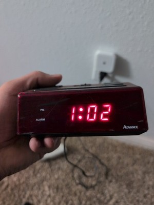 Advance Digital Alarm Clock Wood Grain Snooze Model 3142 Tested Beep Alarm Works