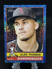 2025 Topps Heritage High Number Alex Thomas #588 Blue Sparkle Parallel