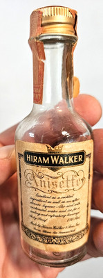 Hiram Walker Anisette Empty miniature Glass Bottle