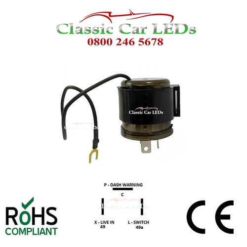 12V ELECTRONIC INDICATOR FLASHER RELAY CLASSIC CAR WITH OE CLICK X L P FL5 3 PIN - Picture 2 of 3