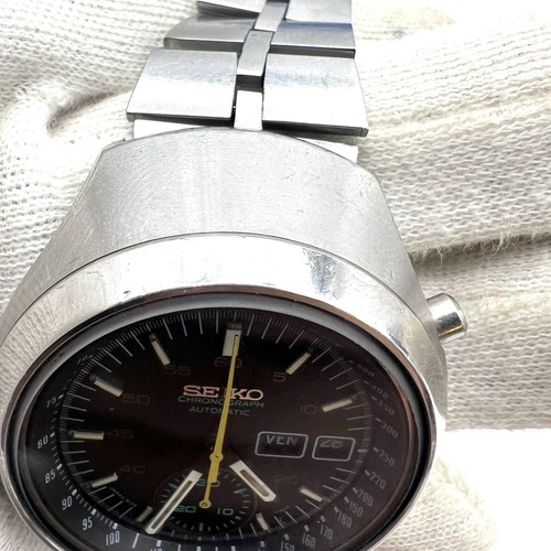 Orologio Cronografo Automatico SEIKO 6139-7100 HELMET DARTH VADER Vintage Uomo - Foto 6 di 21