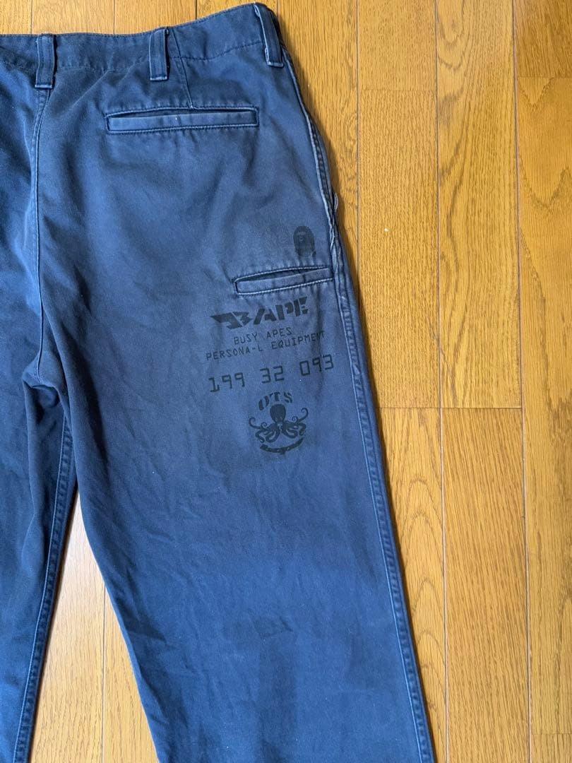 A BATHING APE Cotton Chino Pants Navy M BA0226199 thumbnail 8