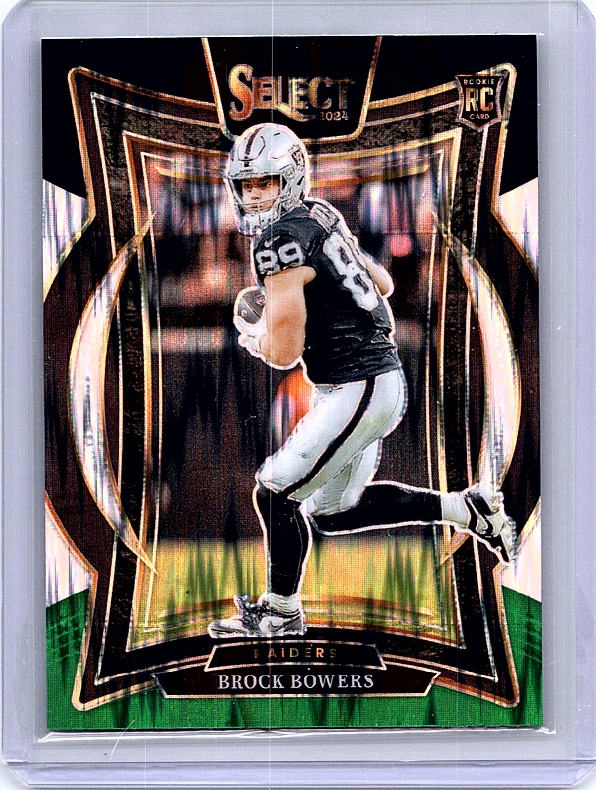 2024 Panini Select - Concourse Brock Bowers #31 Black & Green Shock Prizm (RC)