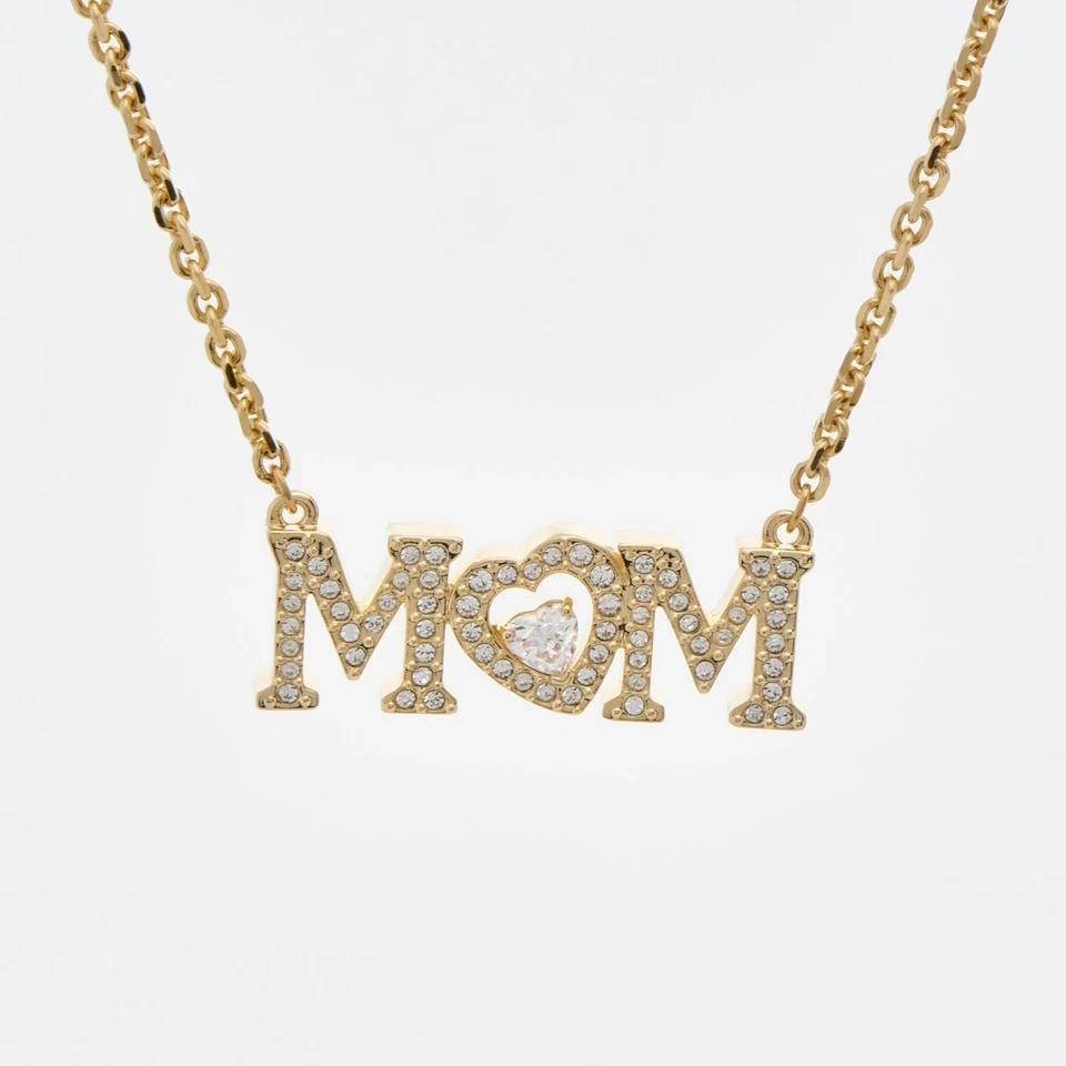 Collana A Cuore MOM Placcata Oro Per La Festa Della Mamma 5649933 - Immagine 2 di 4