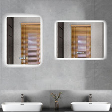 3 Color LED Lighted Bathroom Mirror Anti-Fog Vanity Mirror,Dual touch switch
