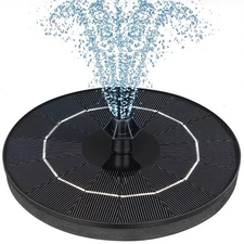 Upgraded Solar Fountain with 4 Easy Install Nozzle and Fixer, Powered Pump for